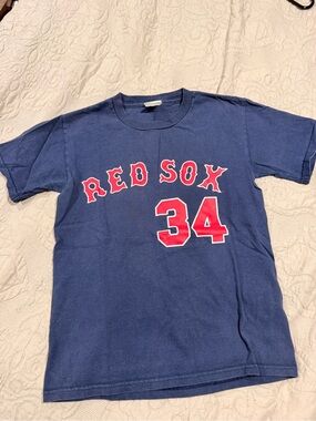 Vintage Navy David Ortiz Red Sox tshirt 34